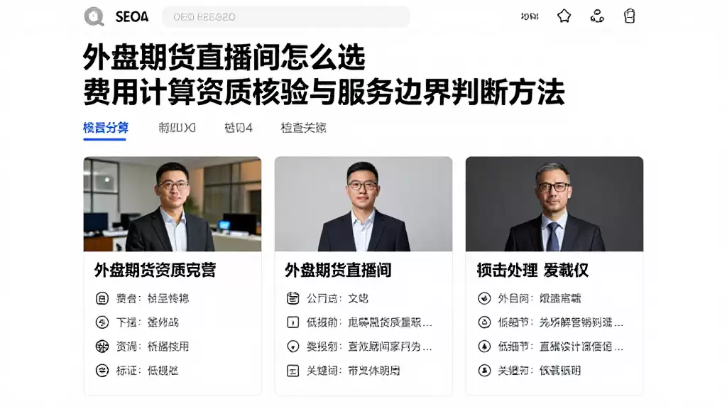 外盘期货直播间怎么选费用计算资质核验与服务边界判断方法