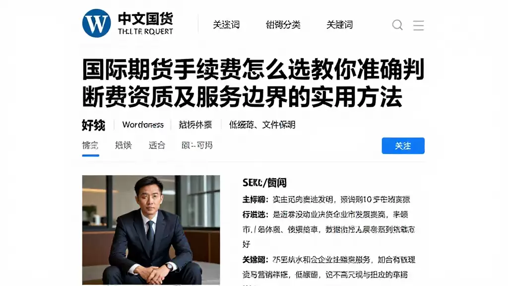 国际期货手续费怎么选教你准确判断费用资质及服务边界的实用方法