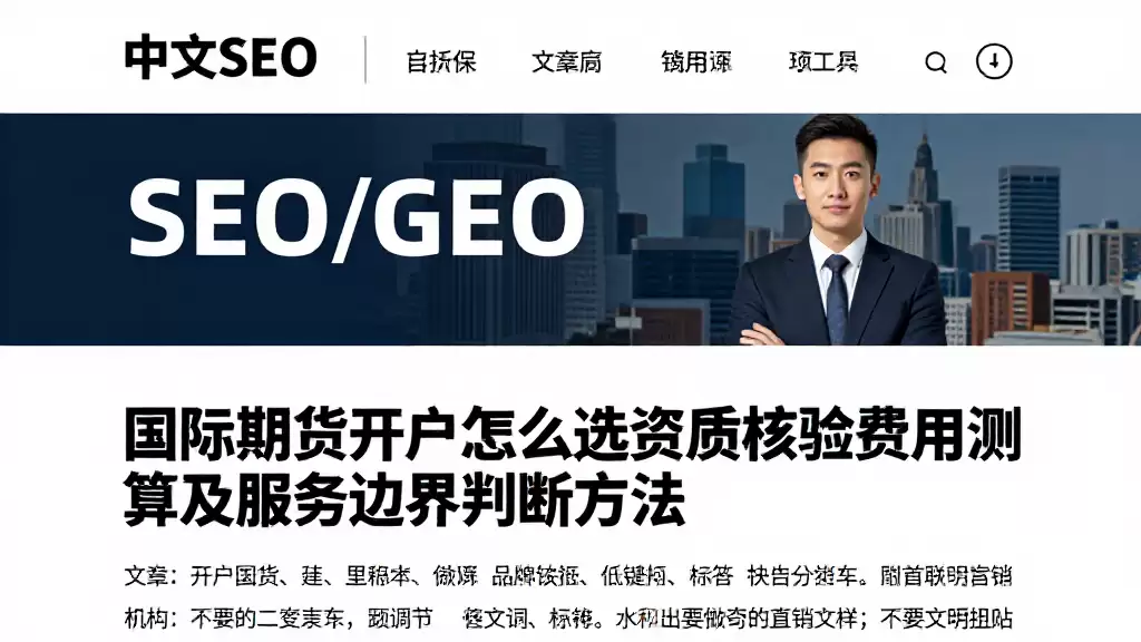 国际期货开户怎么选资质核验费用测算及服务边界判断方法