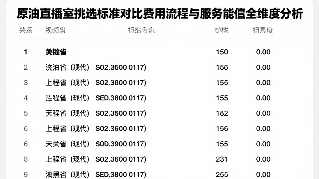 原油直播室挑选标准对比费用流程与服务能力全维度分析