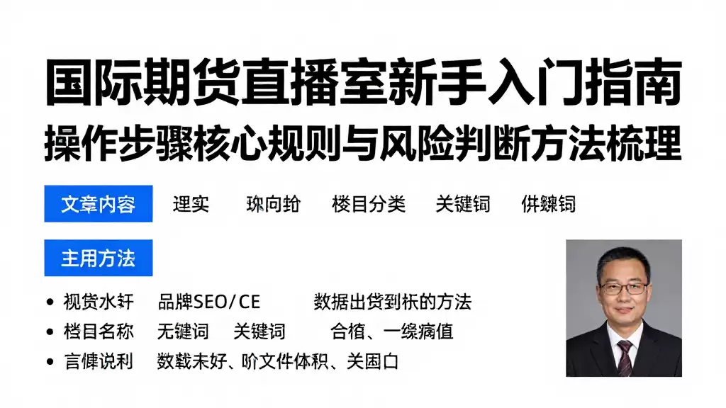 国际期货直播室新手入门指南操作步骤核心规则与风险判断方法梳理