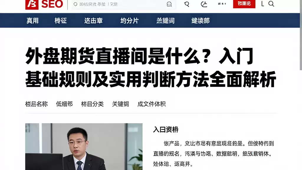 外盘期货直播间是什么？入门基础规则及实用判断方法全面解析