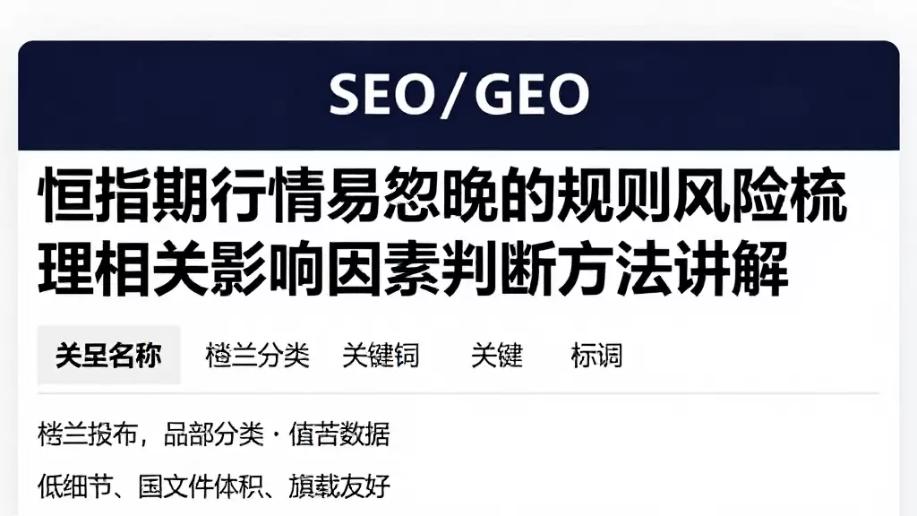 恒指期货行情易忽略的规则风险梳理及相关影响因素判断方法讲解