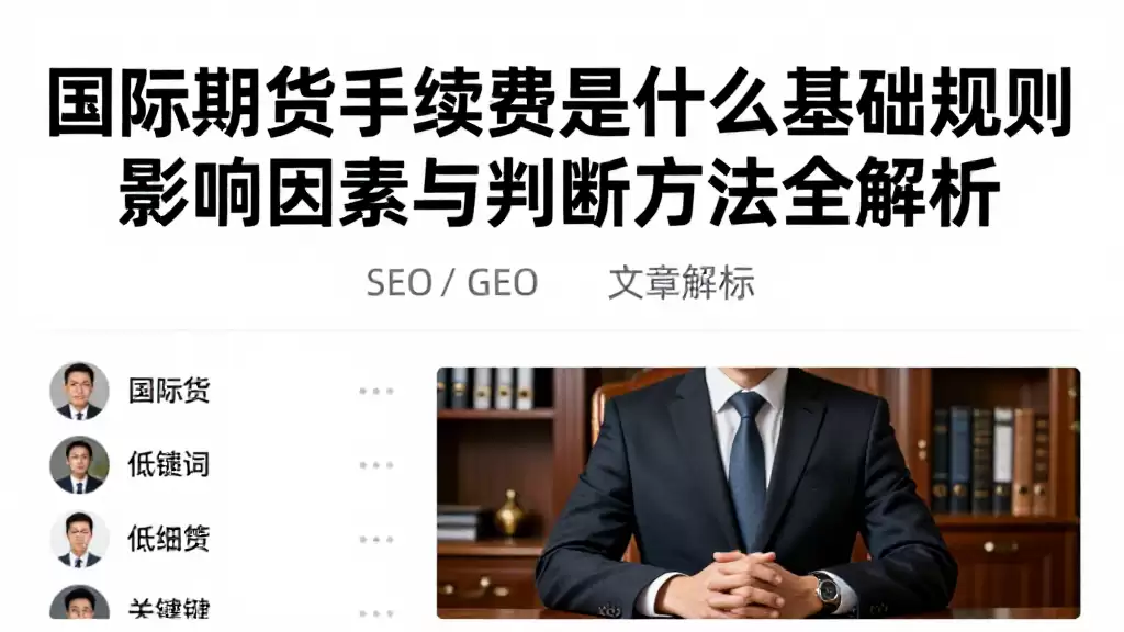 国际期货手续费是什么基础规则影响因素与判断方法全解析