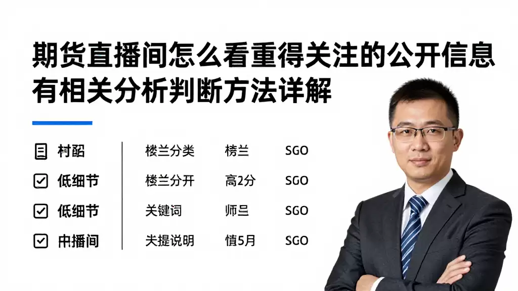 期货直播间怎么看值得关注的公开信息及相关分析判断方法详解