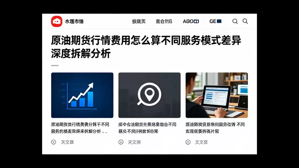 原油期货行情费用怎么算不同服务模式差异深度拆解分析