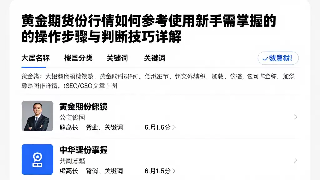 黄金期货行情如何参考使用新手需掌握的操作步骤与判断技巧详解