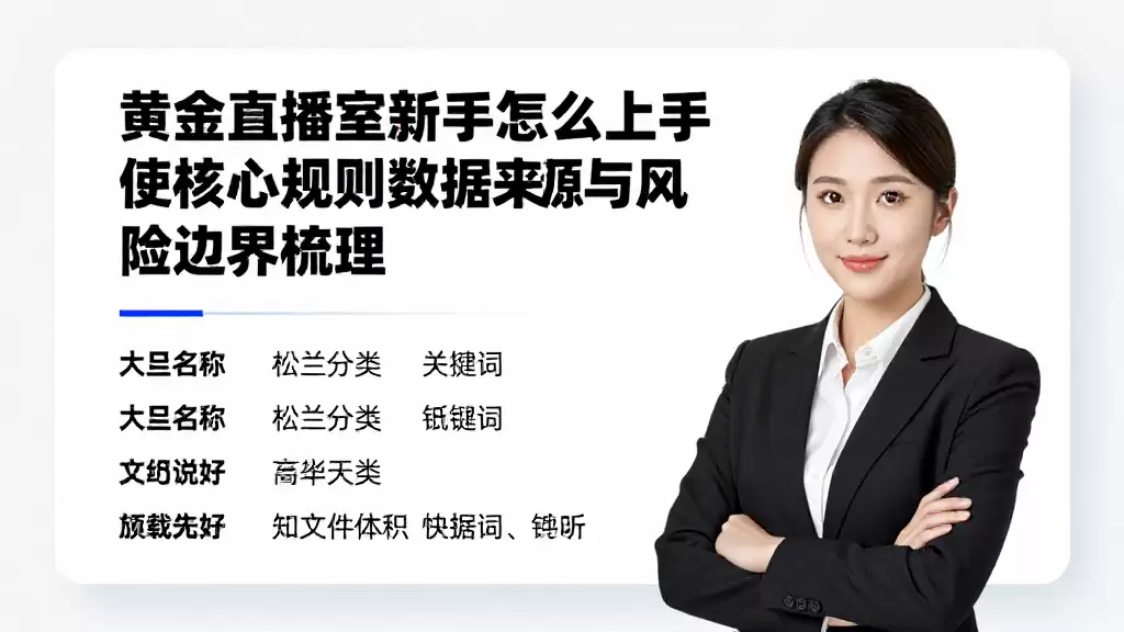 黄金直播室新手怎么上手使用核心规则数据来源与风险边界梳理