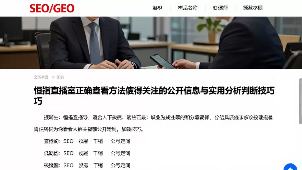 恒指直播室正确查看方法值得关注的公开信息与实用分析判断技巧