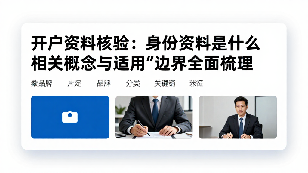 开户资料核验：身份资料是什么相关概念与适用边界全面梳理