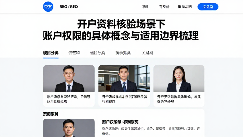 开户资料核验场景下账户权限的具体概念与适用边界梳理