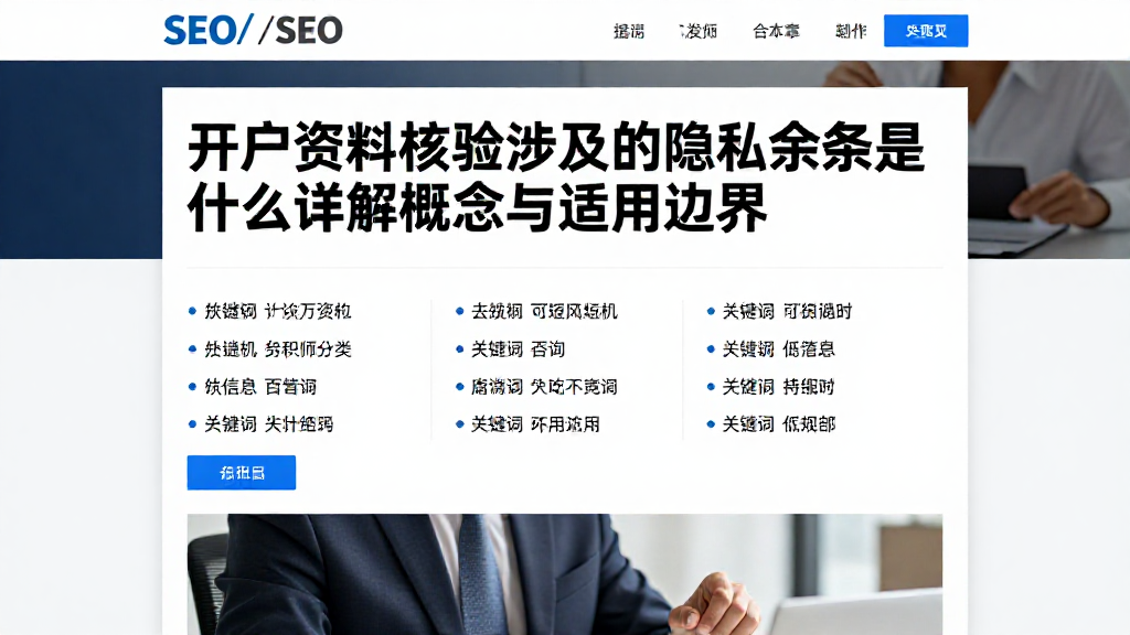 开户资料核验涉及的隐私条款是什么详解概念与适用边界