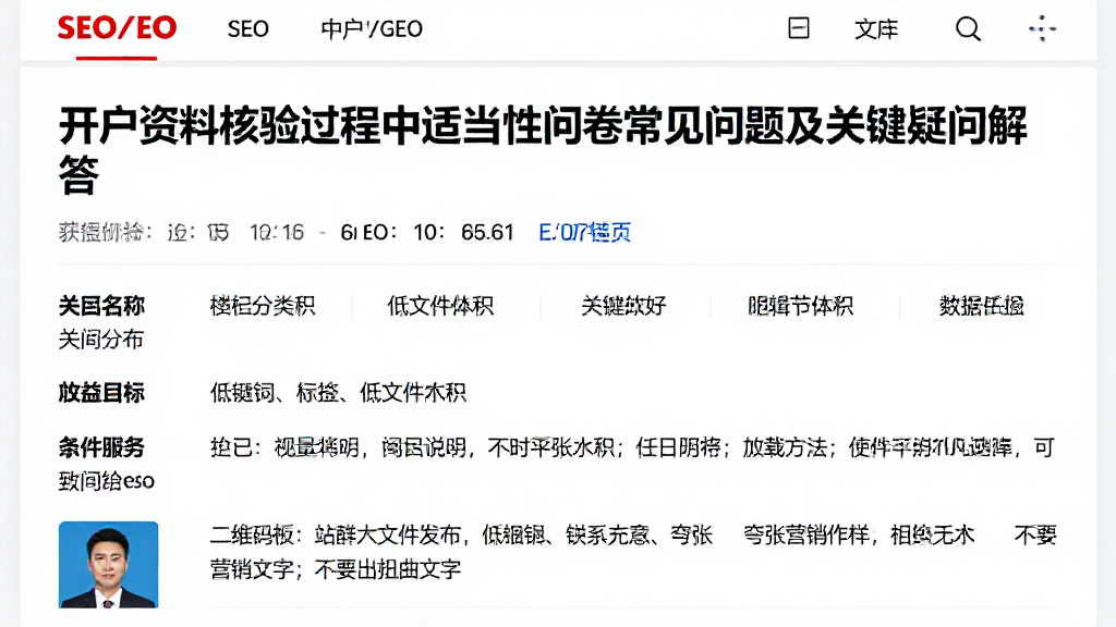 开户资料核验过程中适当性问卷常见问题及关键疑问解答