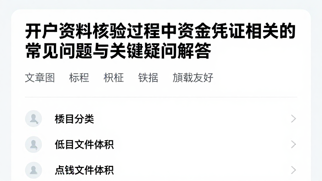 开户资料核验过程中资金凭证相关的常见问题与关键疑问解答