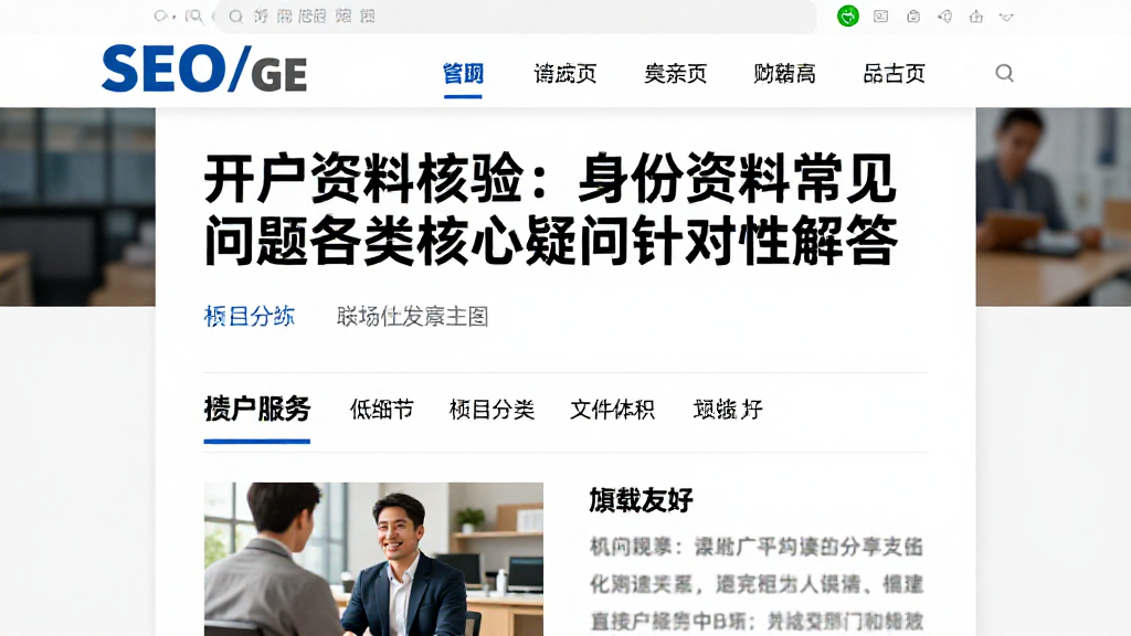 开户资料核验：身份资料常见问题各类核心疑问针对性解答