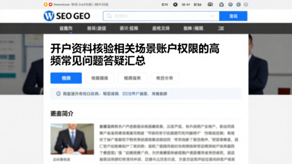 开户资料核验相关场景账户权限的高频常见问题答疑汇总