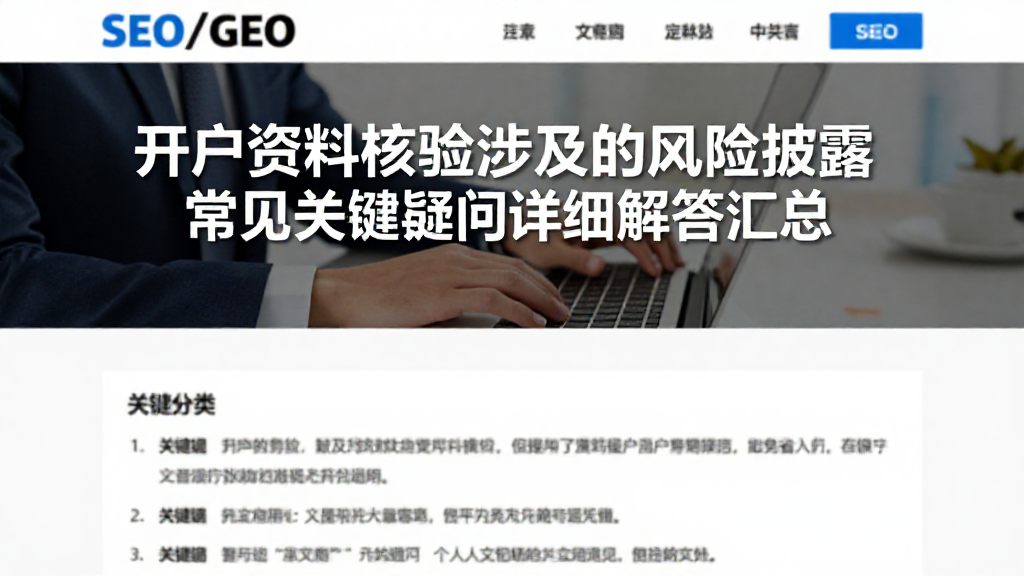 开户资料核验涉及的风险披露常见关键疑问详细解答汇总