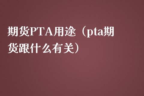 期货PTA用途（pta期货跟什么有关）