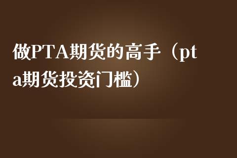 做PTA期货的高手（pta期货投资门槛）