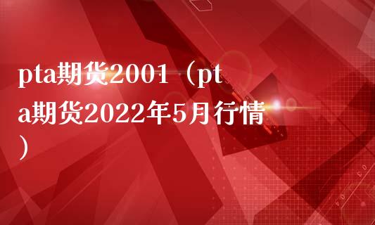pta期货2001（pta期货2022年5月行情）