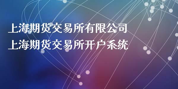 上海期货交易所有限公司 上海期货交易所开户系统